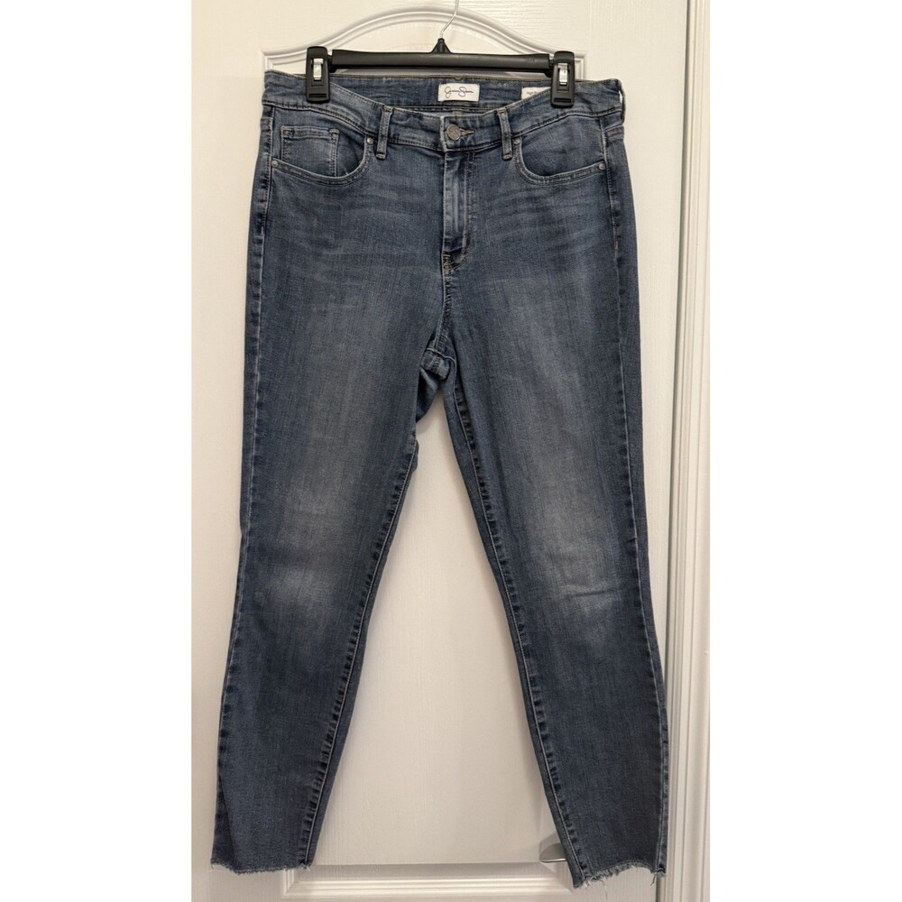 Jessica Simpson Womens High Rise Skinny Ankle Blue Jeans Size 10/30 Frayed Hem